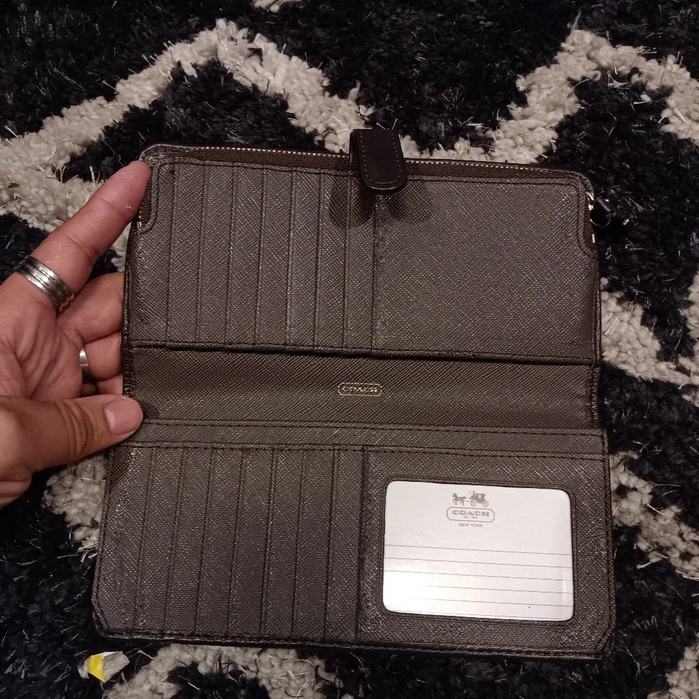 Coach Brown Canvas Logo Signature Wallet